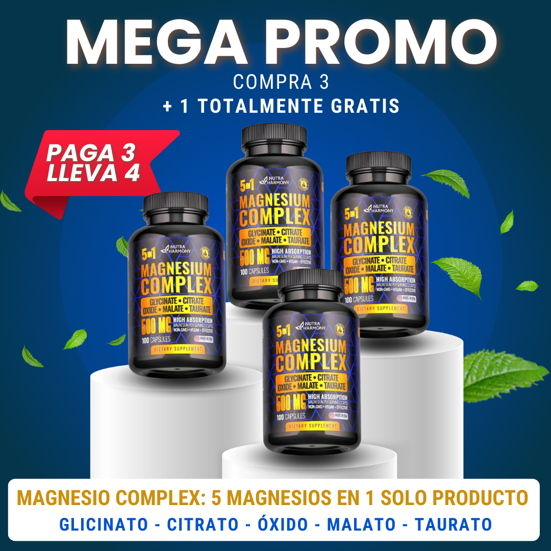 ✅MAGNESIUM COMPLEX 5 EN 1: EL MAGNESIO MAS COMPLETO DE TODO EL MERCADO, SOLUCIONA MAS DE 80 PROBLEMAS DE SALUD.