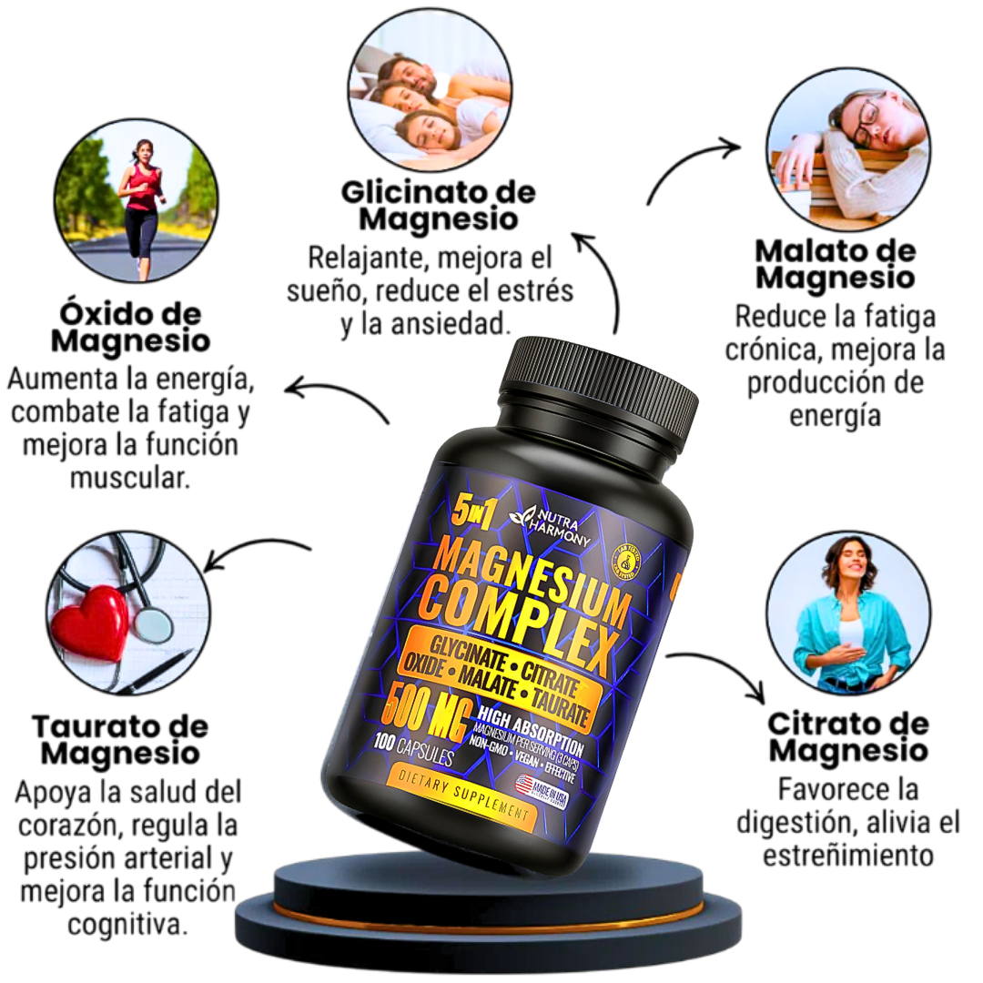 ✅MAGNESIUM COMPLEX 5 EN 1: EL MAGNESIO MAS COMPLETO DE TODO EL MERCADO, SOLUCIONA MÁS DE 400 PROBLEMAS DE SALUD.