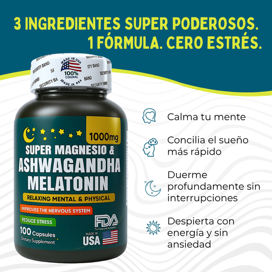 Super Magnesio + Ashwagandha y Melatonina